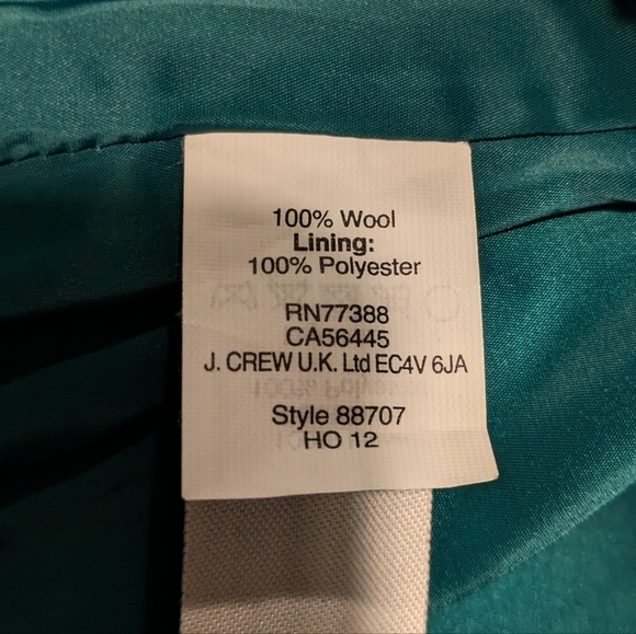 J.CREW pencil skirt no. 2, teal / green,size 6, 100% wool - Picture 6 of 9